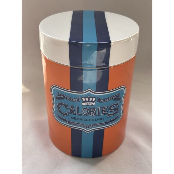 Retired Jonathan Adler Carnaby Calories Canister Ceramic Storage Container - Picture 2 of 8